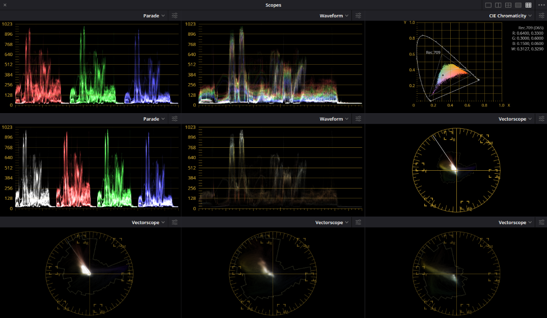 DaVinci Resolve view for this project